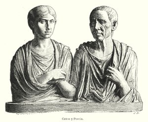 Porcia und Cato, antiker römischer Grabstein von German School