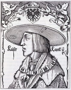Porträt von Karl V. jung - Gravur nach einem deutschen Druck des 16. Jahrhunderts von German School