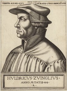 Porträt von Huldrych Zwingli von German School