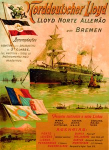 Plakat zur Werbung für die Norddeutsche Lloyd-Linie, 1898