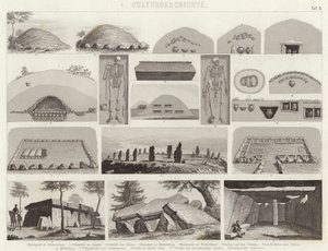 Prähistorische Grabkammern. Illustration für Bilder-Atlas von German School