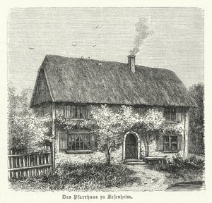 Pfarrhaus von Sessenheim, Heimat von Friederike Brion, mit der Johann Wolfgang Goethe während seines Studiums an der Universität Straßburg 1770-1771 eine Liebesaffäre hatte von German School