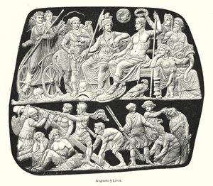 Römischer Kaiser Augustus und seine dritte Frau Livia von German School