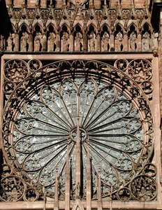 Rosettenfenster von der Westfassade, begonnen 1277 (Foto) von German School
