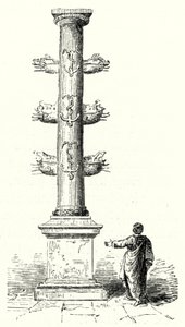 Rostral-Säule des Gaius Duilius, zur Erinnerung an den römischen Seesieg über die Karthager in der Schlacht von Mylae 260 v. Chr. (Stich)