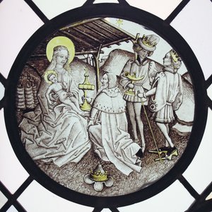 Rundel mit Anbetung der Heiligen Drei Könige