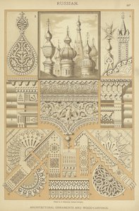 Russisch, Architektonische Ornamente und Holzschnitzereien von German School