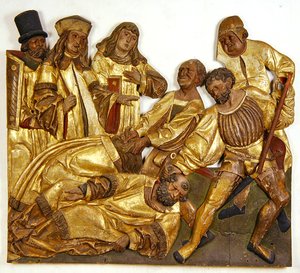 Heilige Sisinio und Alexander werden zum Scheiterhaufen geführt von German School
