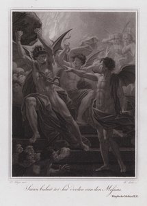 Satan beschließt, den Messias zu töten (Gravur)