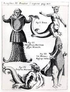 Seemonster, Illustration aus Physica Curiosa von Gaspar Schott S.J. (1608-66), veröffentlicht Würzburg 1662