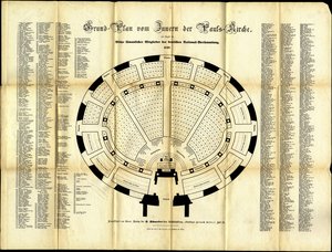 Sitzplan der Nationalversammlung in der Paulskirche, 1848