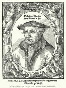 Sebastian Münster, deutscher Kartograph, Kosmograph und Autor der Cosmographia, des frühesten Werks, das die Welt auf Deutsch beschreibt (Gravur) von German School