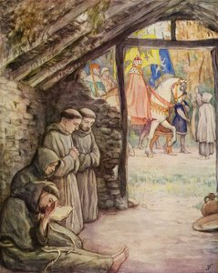 St. Franziskus und seine Anhänger im Heiligtum von Rivotorto