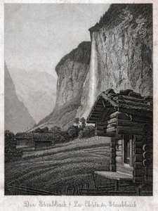Staubbach-Wasserfall (Gravur, ca. 1830) von German School