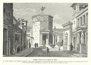 Straße und der Turm der Winde in Athen, Antikes Griechenland von German School