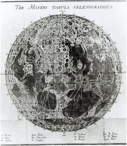 Oberfläche des Mondes, Illustration aus Selenotopographische Fragmente von Johann Hieronymus Schroeter, veröffentlicht 1791 von German School