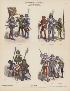 Schweizer Militärkostüme des 15. Jahrhunderts von German School