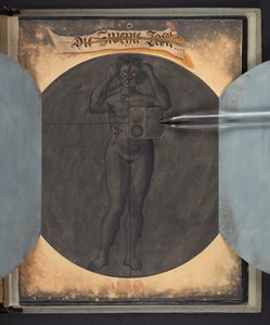 Tafeln, die den Menschen in drei verschiedenen Zuständen darstellen