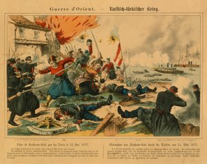 Einnahme von Suchum-Kale durch die Türken während des Russisch-Türkischen Krieges, 15. Mai 1877, veröffentlicht von F.C. Wentzel, Weissenburg, 1877 von German School