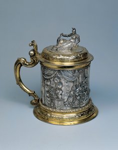 Krug, der Körper mit einer Szene von Alexander und der Legende des Gordischen Knotens, Danzig, ca. 1680