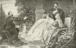 Tasso und die beiden Eleanoren (Gravur) von German School