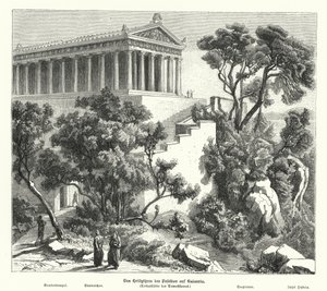 Tempel des Poseidon, Kalaureia, Griechenland, wo Demosthenes 322 v. Chr. Zuflucht suchte, bevor er Gift nahm von German School