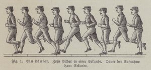 Zehn Bilder eines laufenden Mannes, aufgenommen in einer Sekunde (Gravur) von German School