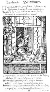 Der Rüstungsmacher, graviert von Hartman Schopper von German School