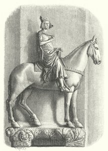 Der Bamberger Reiter, Statue im Bamberger Dom, Deutschland (Stich) von German School