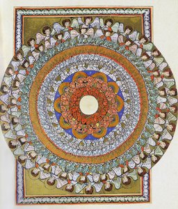 Der Chor der Engel. Miniatur aus Liber Scivias von Hildegard von Bingen, ca. 1175 von German School