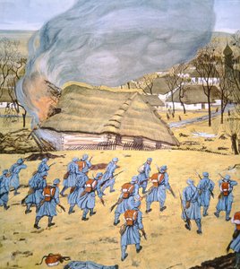 Das Erste Österreichisch-Ungarische Landsturmregiment greift serbisches Dorf Stady Korciyan an, 22. Dezember