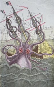 Der Kraken zieht ein Schiff hinunter von German School