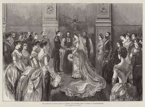 Die Hochzeit von Prinz Heinrich von Preußen und Prinzessin Irene von Hessen in Charlottenburg (Gravur) von German School