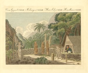 Der Morai oder der Begräbnisplatz auf der Insel Nukahiwah in den Südsee