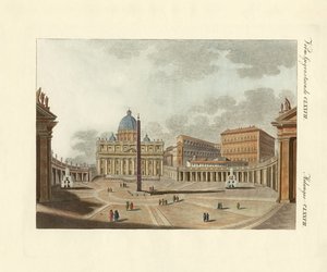 Der Petersdom in Rom (Farbstich) von German School