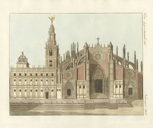 Die Kathedrale oder Metropolitankirche von Sevilla (Farbstich) von German School