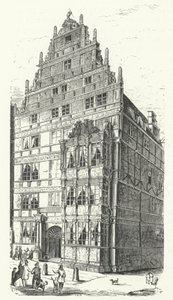 Das Haus des deutschen Universalgelehrten Gottfried Wilhelm Leibniz in Hannover (Stich) von German School