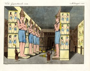 Das Innere des großen Tempels von Ypsambul von German School