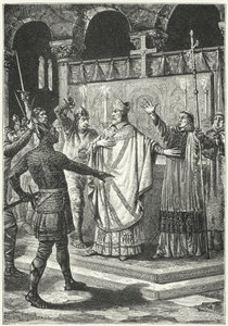 Die Ermordung von Thomas Becket in der Kathedrale von Canterbury von German School