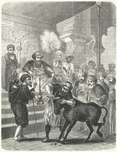 Der Bauer und sein Esel vor dem Kalifen Harun al-Raschid (Stich)