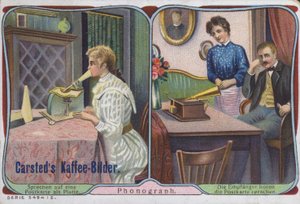 Das Phonograph wird verwendet, um Sprachmitteilungen zu senden