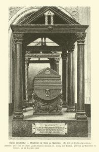 Grab von Friedrich II., Heiliges Römisches Reich, in der Kathedrale von Palermo, Sizilien von German School