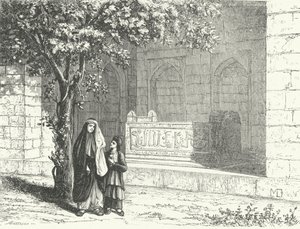 Grab des persischen Dichters Saadi in der iranischen Stadt Schiras (Stich) von German School