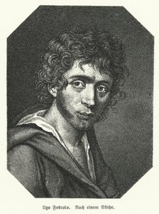 Ugo Foscolo, italienischer Dichter, Soldat und Revolutionär (Lithografie) von German School