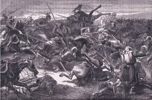 Ulanenangriff, Cassells Geschichte des Krieges zwischen Frankreich und Deutschland, veröffentlicht von Cassell and Company Limited, ca. 1890