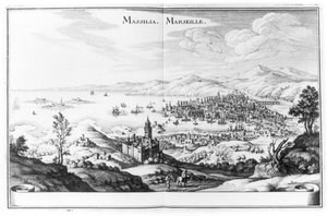 Ansicht von Marseille, aus Topographia Galliae von Martin Zeiller, veröffentlicht 1655-61 von German School