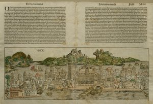 Ansicht von Venedig, Illustration aus dem Liber Chronicarum von Hartmann Schedel, veröffentlicht in Nürnberg, 1493