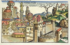 Ansicht der antiken Stadt Babylon, aus der Nürnberger Chronik von Hartmann Schedel, 1493 von German School