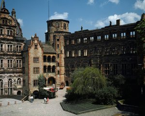 Blick auf das Schloss Heidelberg, erbaut im 16. Jahrhundert. Deutschland von German School