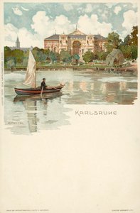 Ansicht der Stadt Karlsruhe in Deutschland von German School